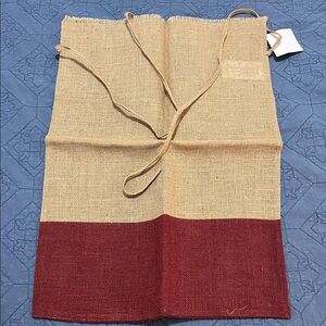 Pottery Barn Burlap gift sack (red and natural) (5/5)